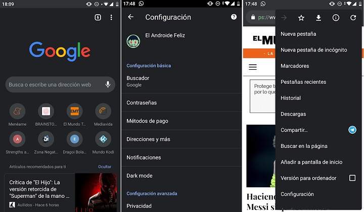 Activa el modo oscuro en Google y mejora tu navegación