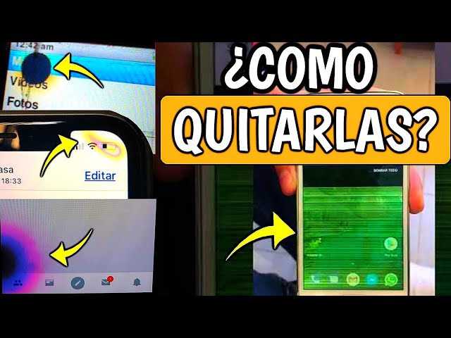 Cómo puedo eliminar las manchas amarillas en la pantalla de mi celular