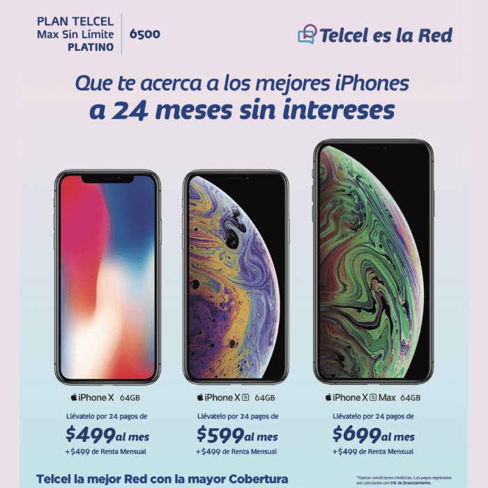 Planes Telcel para iPhone XS Max y características principales