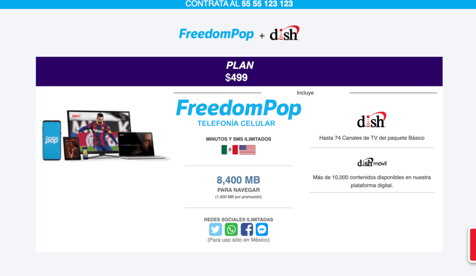 Recargas FreedomPop: ¡REDES y WHATSAPP ILIMITADO!