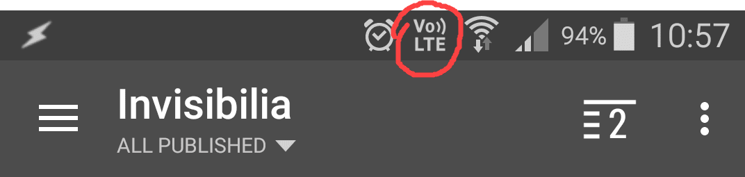 Significado de VoLTE y su visualización en la barra de notificaciones