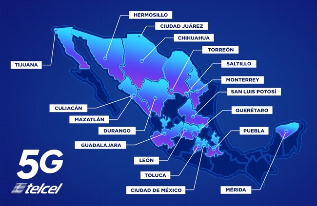 telcel cobertura 4g y 5g donde esta en julio 2025
